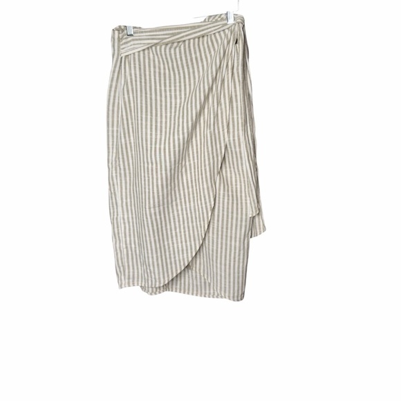 june & hudson Dresses & Skirts - June & Hudson Asymmetrical Striped Cream Skirt